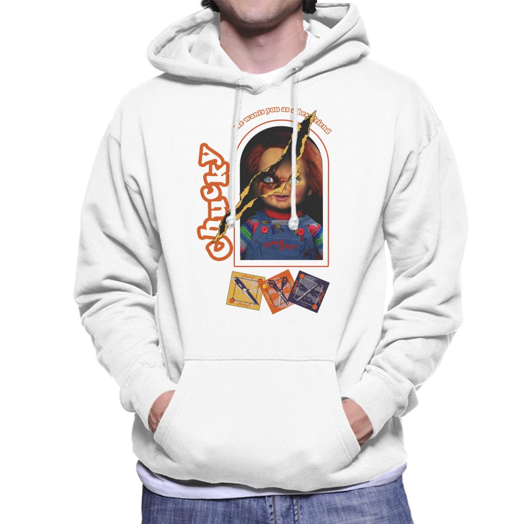 Child's Play Chucky He Wants You As A Best Friend Men's Hooded Sweatshirt-ALL + EVERY