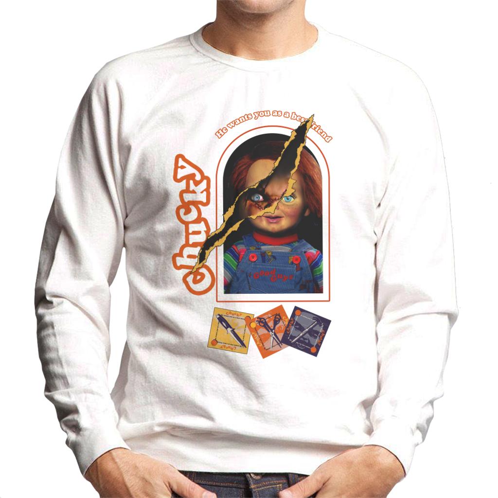 Child's Play Chucky He Wants You As A Best Friend Men's Sweatshirt-ALL + EVERY