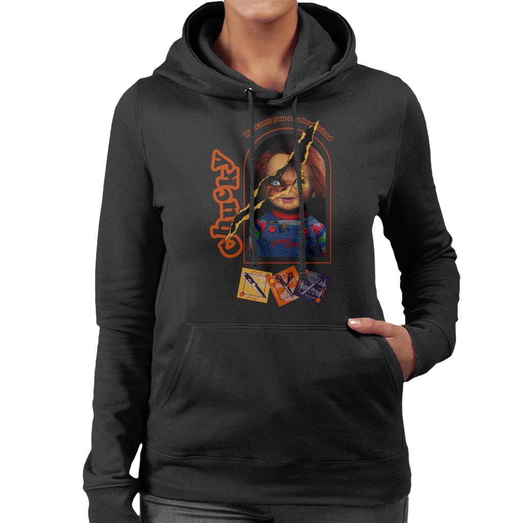 Child's Play Chucky He Wants You As A Best Friend Women's Hooded Sweatshirt-ALL + EVERY