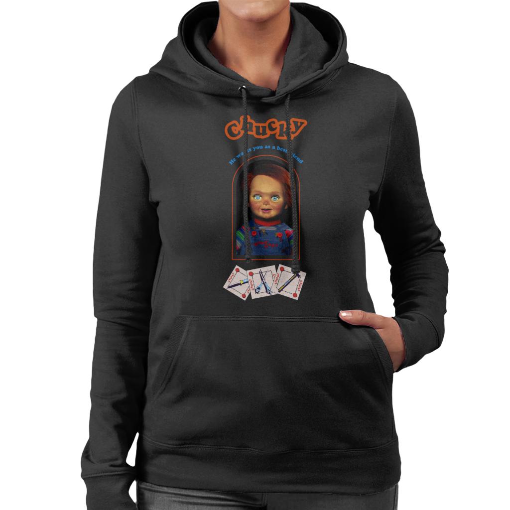 Chucky He Wants You As A Best Friend Women's Hooded Sweatshirt-ALL + EVERY