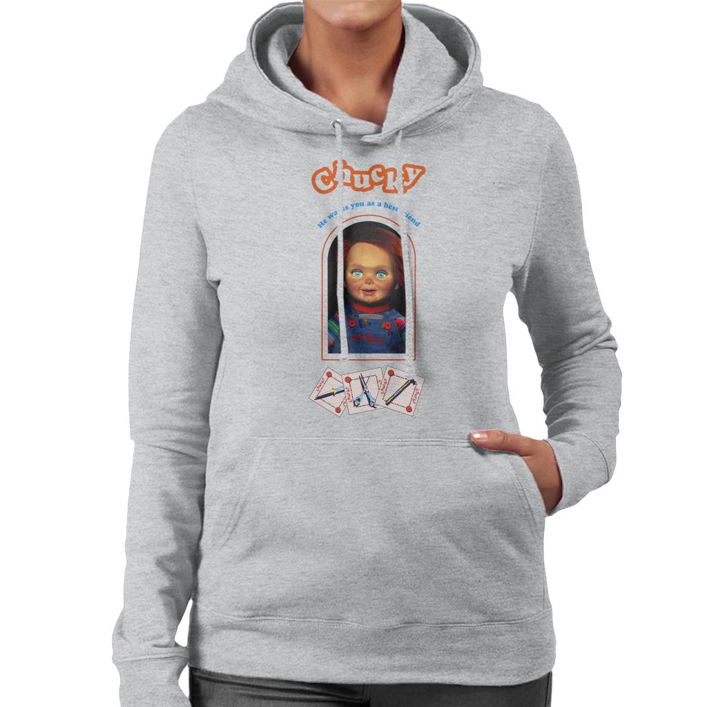 Chucky He Wants You As A Best Friend Women's Hooded Sweatshirt-ALL + EVERY