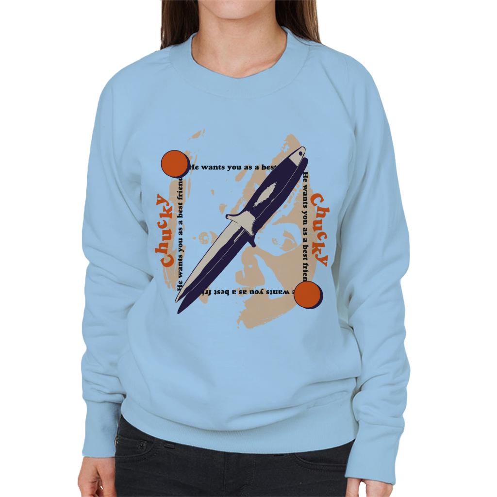 Chucky Voodoo Knife Women's Sweatshirt-ALL + EVERY