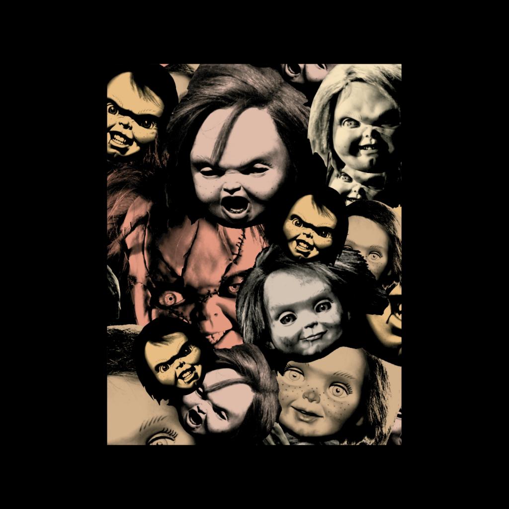 Child's Play Chucky Scary Face Montage Men's T-Shirt-ALL + EVERY