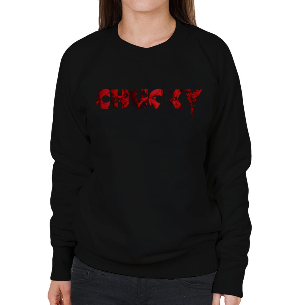 Child's Play Chucky Logo Bold Face Women's Sweatshirt-ALL + EVERY