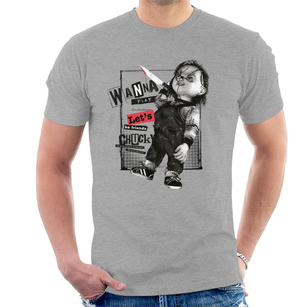 Chucky Wanna Play Its Showtime Lets Be Friends Men's T-Shirt-ALL + EVERY