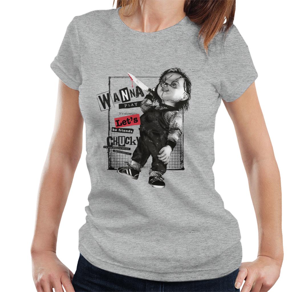 Chucky Wanna Play Its Showtime Lets Be Friends Women's T-Shirt-ALL + EVERY