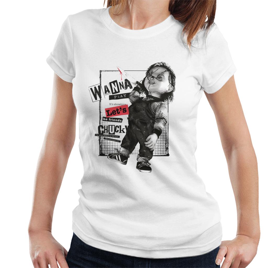 Chucky Wanna Play Its Showtime Lets Be Friends Women's T-Shirt-ALL + EVERY