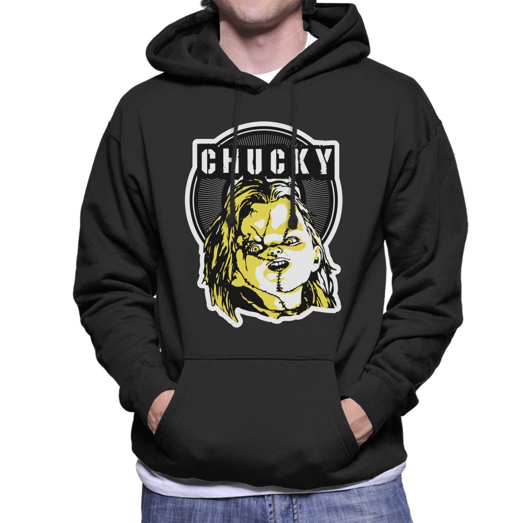 Chucky Negative Character Head Men's Hooded Sweatshirt-ALL + EVERY