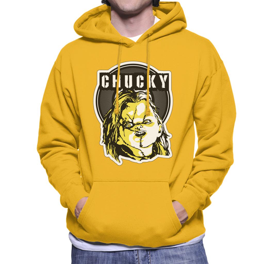 Chucky Negative Character Head Men's Hooded Sweatshirt-ALL + EVERY