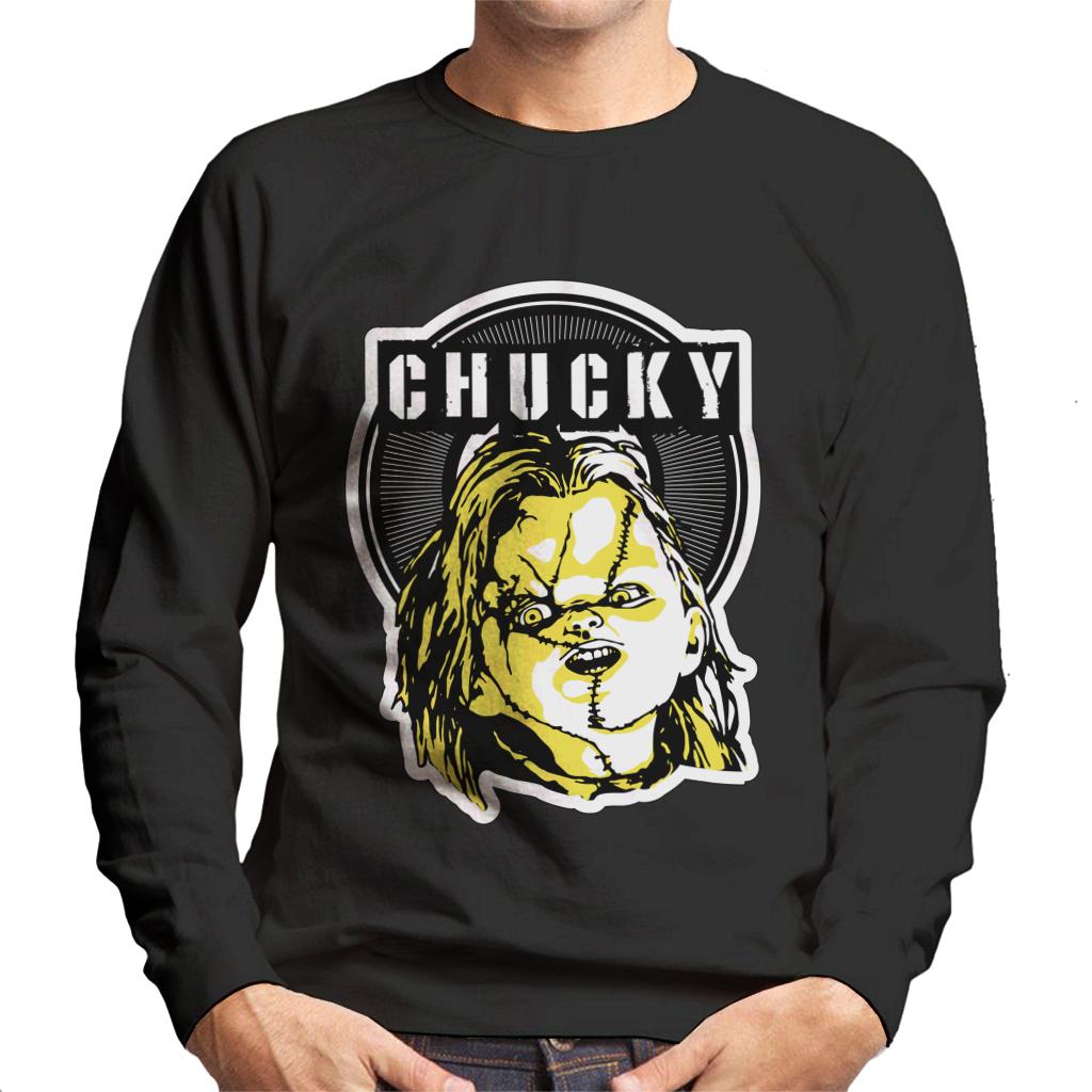 Chucky Negative Character Head Men's Sweatshirt-ALL + EVERY