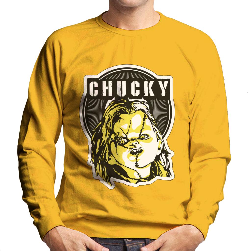 Chucky Negative Character Head Men's Sweatshirt-ALL + EVERY