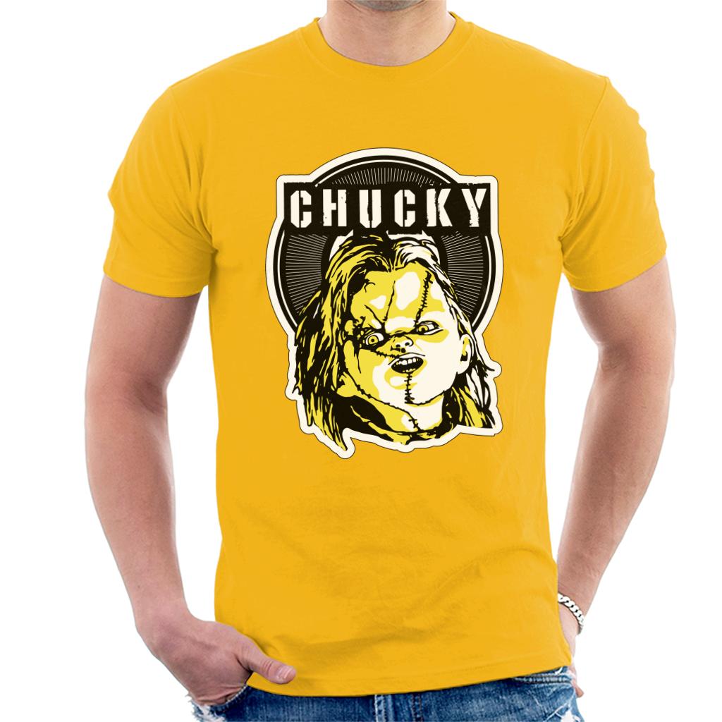 Chucky Negative Character Head Men's T-Shirt-ALL + EVERY