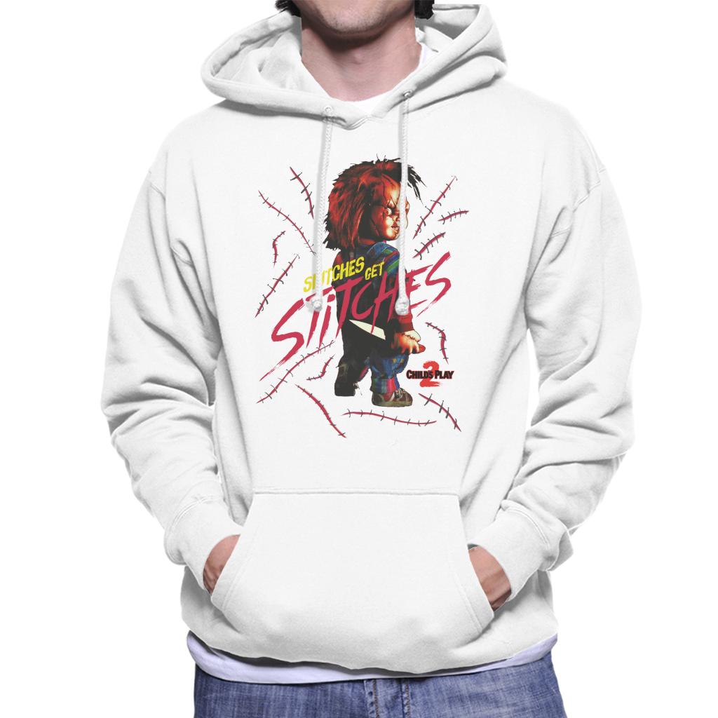 Chucky Childs Play 2 Snitches Get Stitches Men's Hooded Sweatshirt-ALL + EVERY