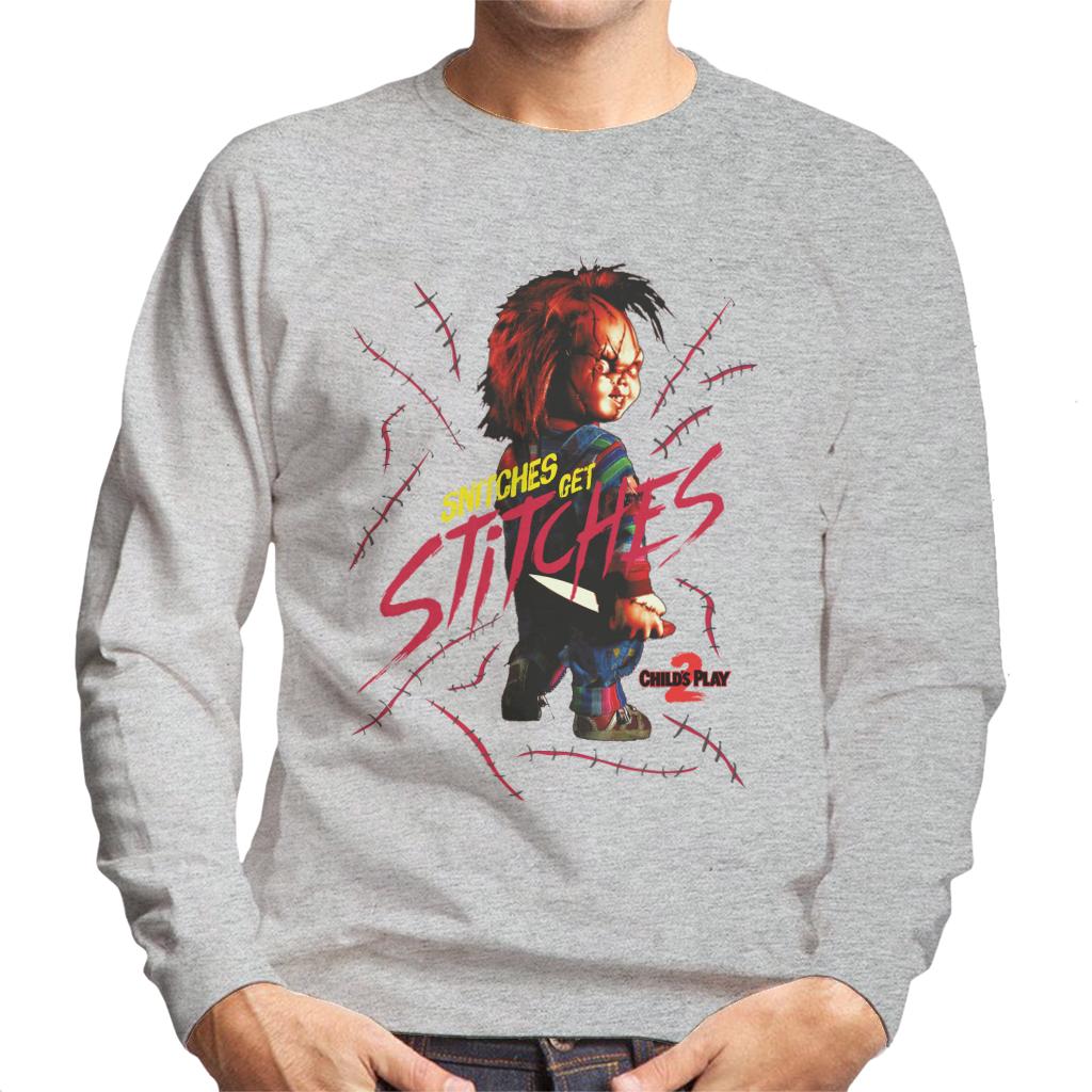 Chucky Childs Play 2 Snitches Get Stitches Men's Sweatshirt-ALL + EVERY