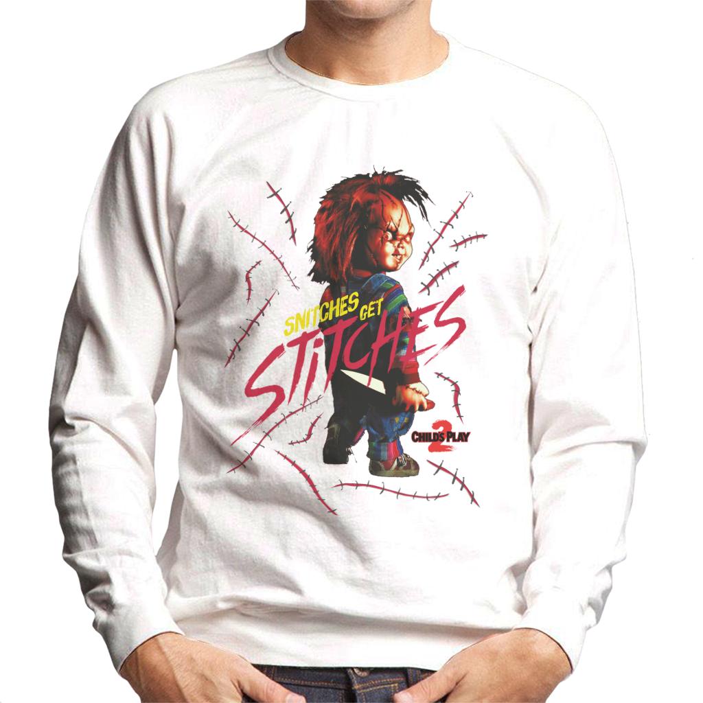 Chucky Childs Play 2 Snitches Get Stitches Men's Sweatshirt-ALL + EVERY