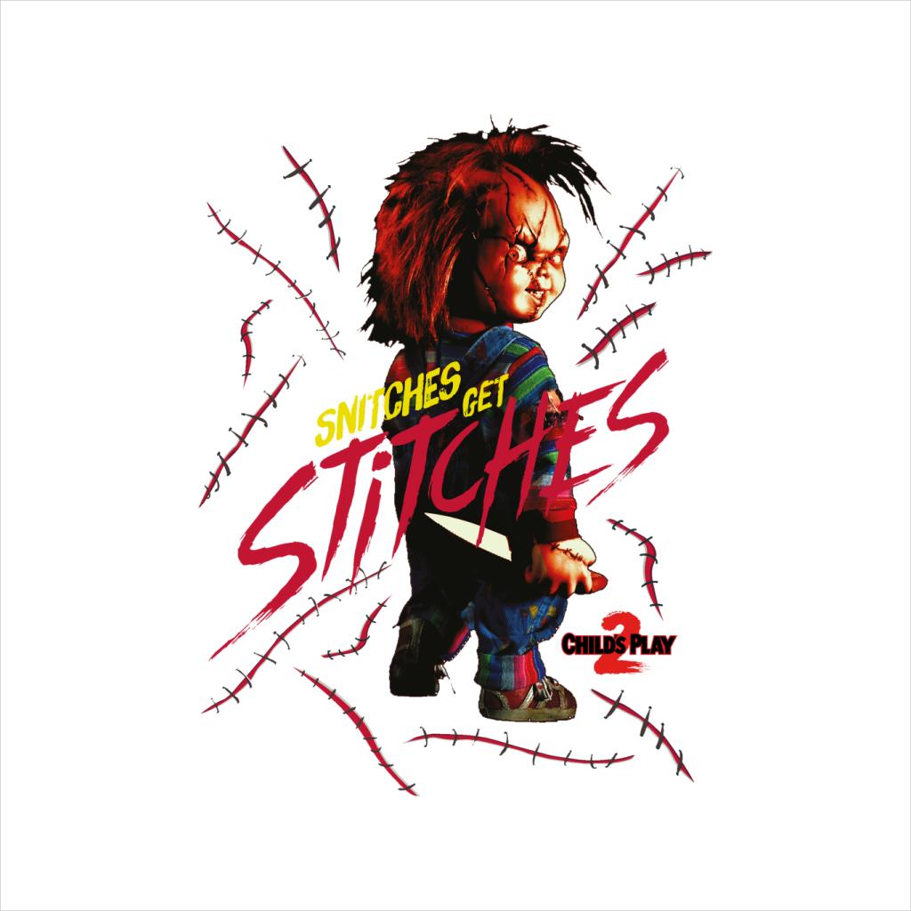 Chucky Childs Play 2 Snitches Get Stitches Men's T-Shirt-ALL + EVERY