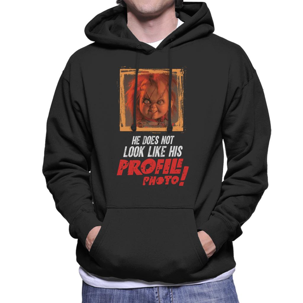 Chucky He Does Not Look Like His Profile Photo Men's Hooded Sweatshirt-ALL + EVERY