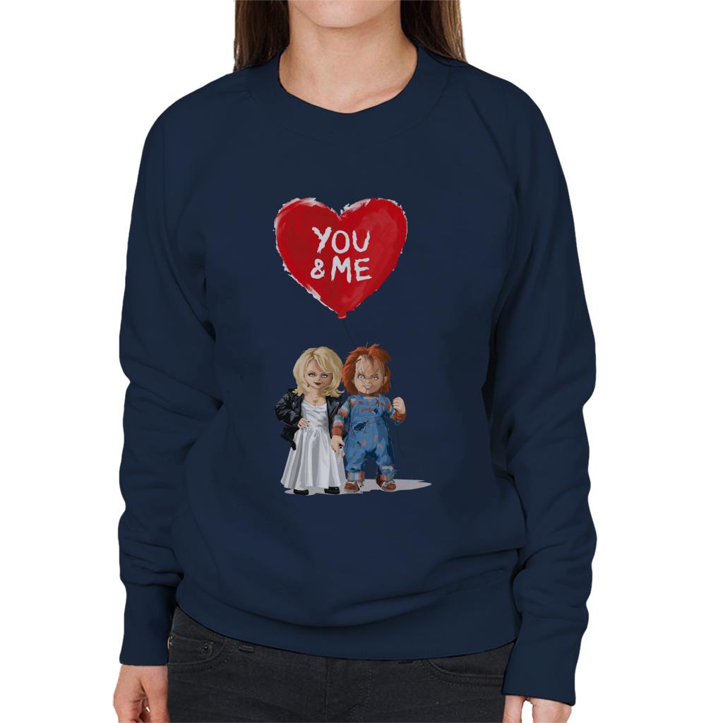 Chucky Tiffany Valentine You And Me Women's Sweatshirt-ALL + EVERY