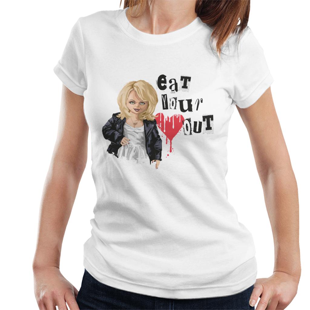 Chucky Tiffany Valentine Eat Your Heart Out Women's T-Shirt-ALL + EVERY