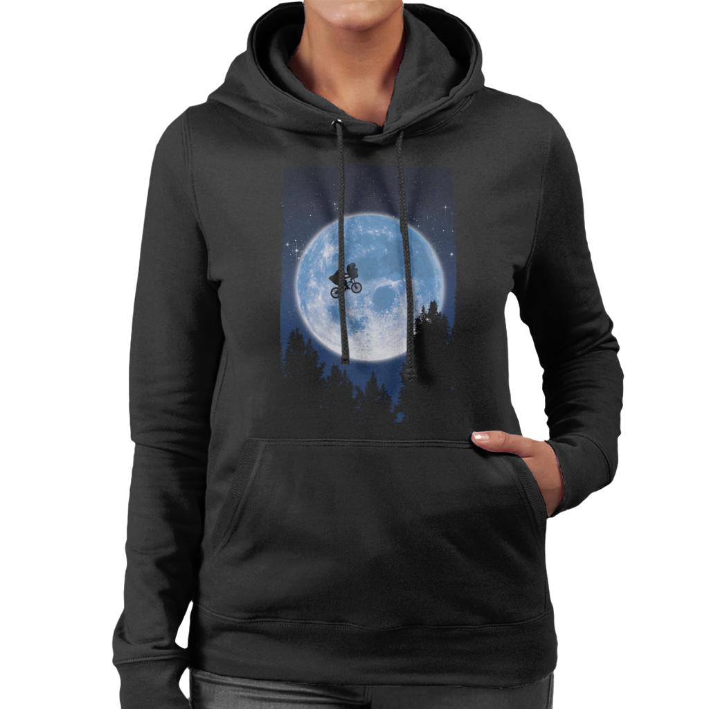 E.T. Flying Bicycle Movie Poster Women's Hooded Sweatshirt-ALL + EVERY