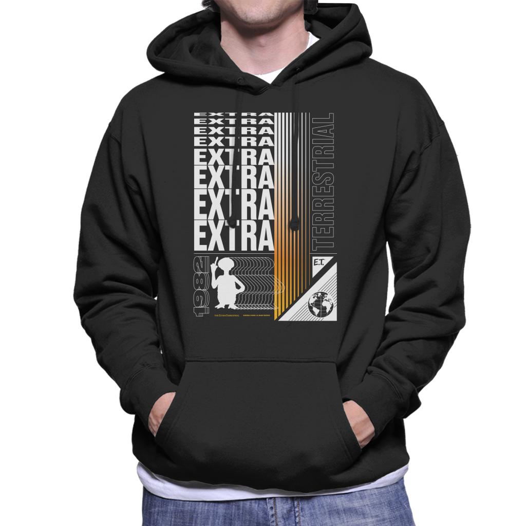 E.T. Extra Terrestrial Mirrored Text Men's Hooded Sweatshirt-ALL + EVERY