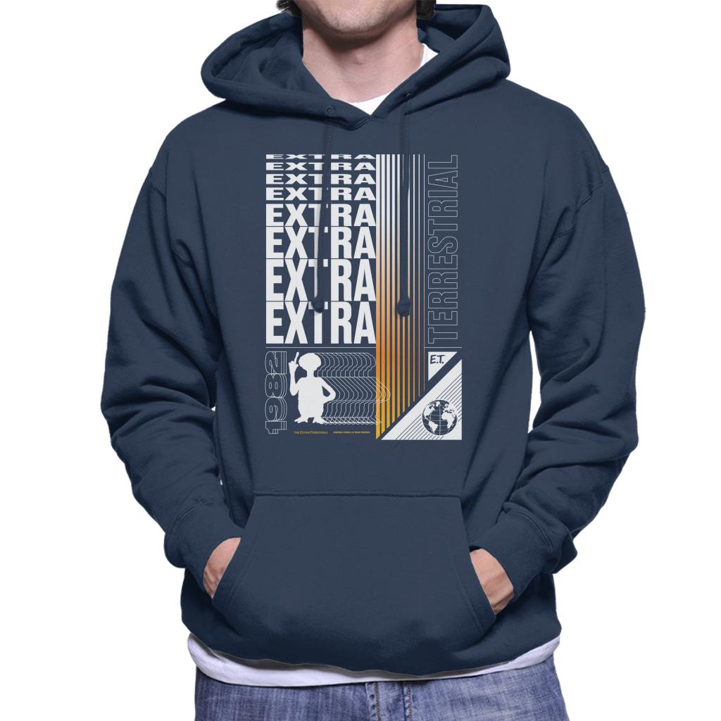 E.T. Extra Terrestrial Mirrored Text Men's Hooded Sweatshirt-ALL + EVERY