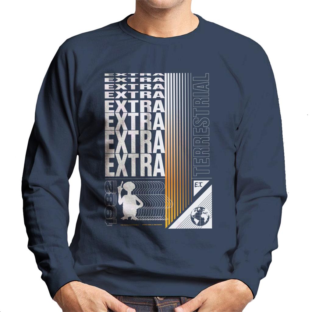 E.T. Extra Terrestrial Mirrored Text Men's Sweatshirt-ALL + EVERY