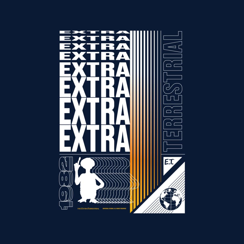 E.T. Extra Terrestrial Mirrored Text Men's T-Shirt-ALL + EVERY