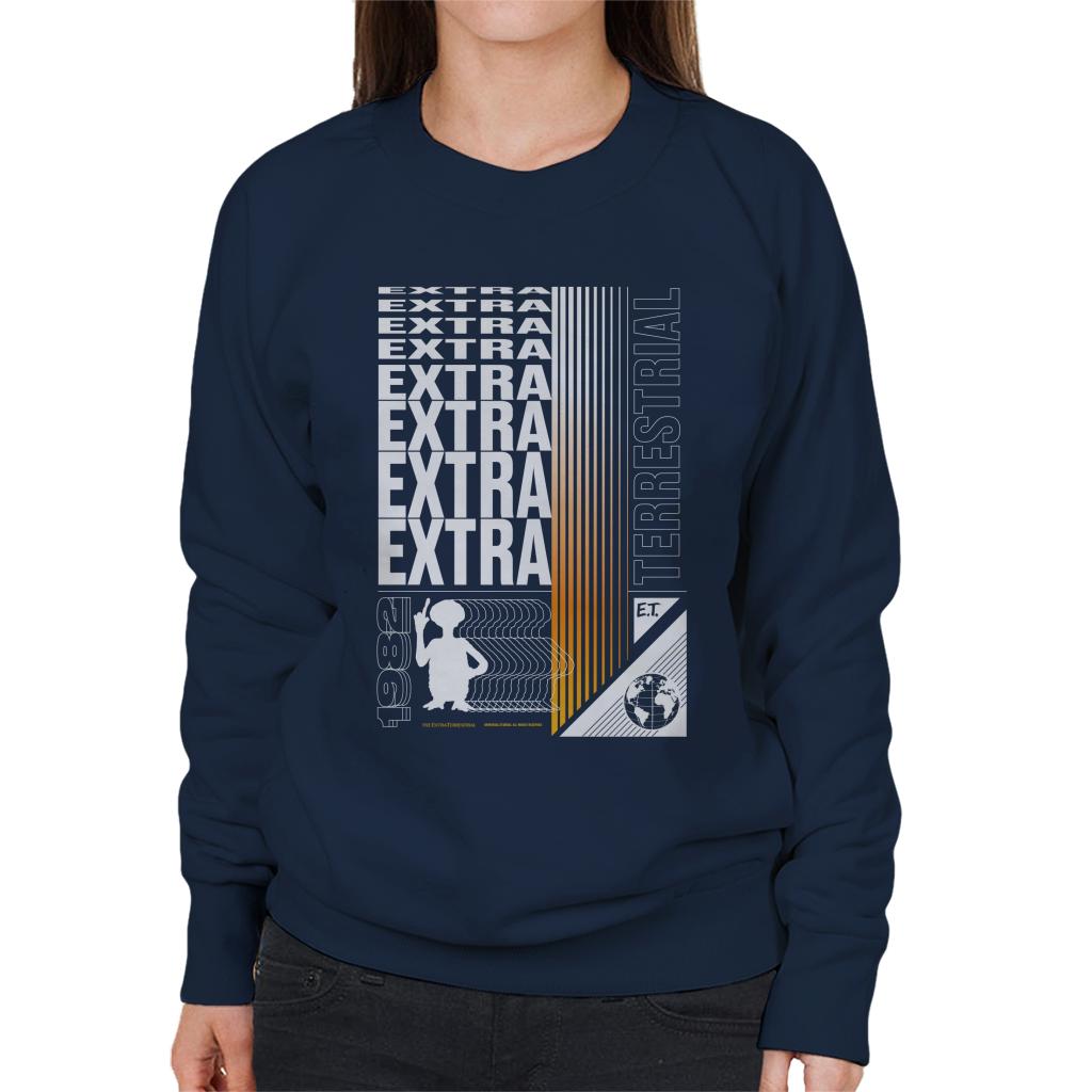 E.T. Extra Terrestrial Mirrored Text Women's Sweatshirt-ALL + EVERY