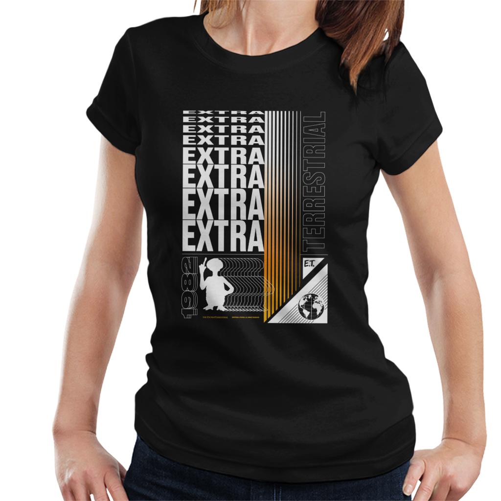 E.T. Extra Terrestrial Mirrored Text Women's T-Shirt-ALL + EVERY