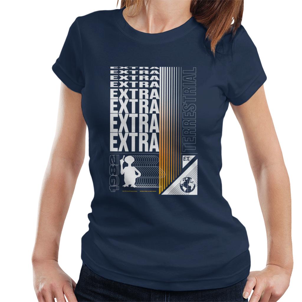 E.T. Extra Terrestrial Mirrored Text Women's T-Shirt-ALL + EVERY