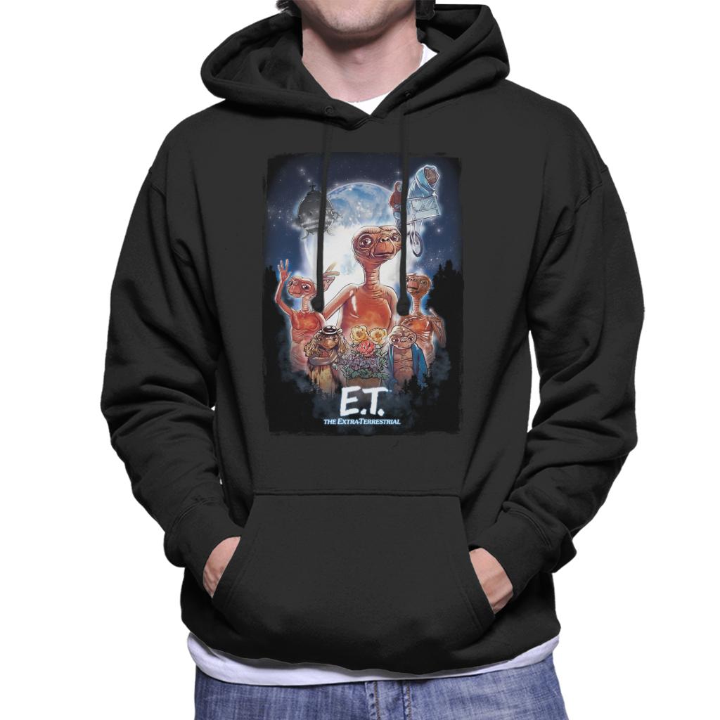 E.T. The Extra Terrestrial Cinematic Poster Montage Men's Hooded Sweatshirt-ALL + EVERY