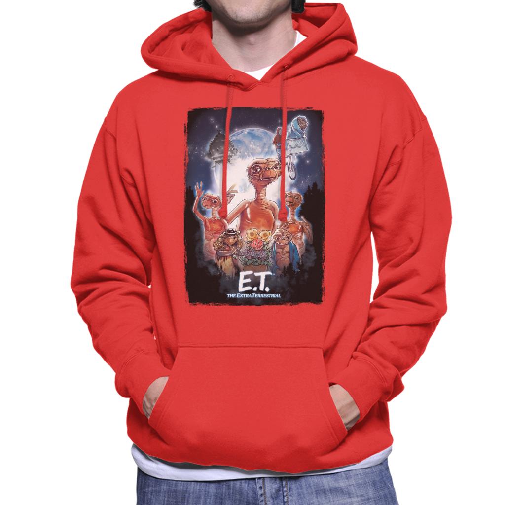 E.T. The Extra Terrestrial Cinematic Poster Montage Men's Hooded Sweatshirt-ALL + EVERY