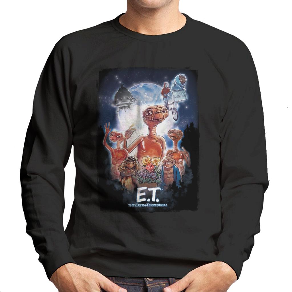 E.T. The Extra Terrestrial Cinematic Poster Montage Men's Sweatshirt-ALL + EVERY