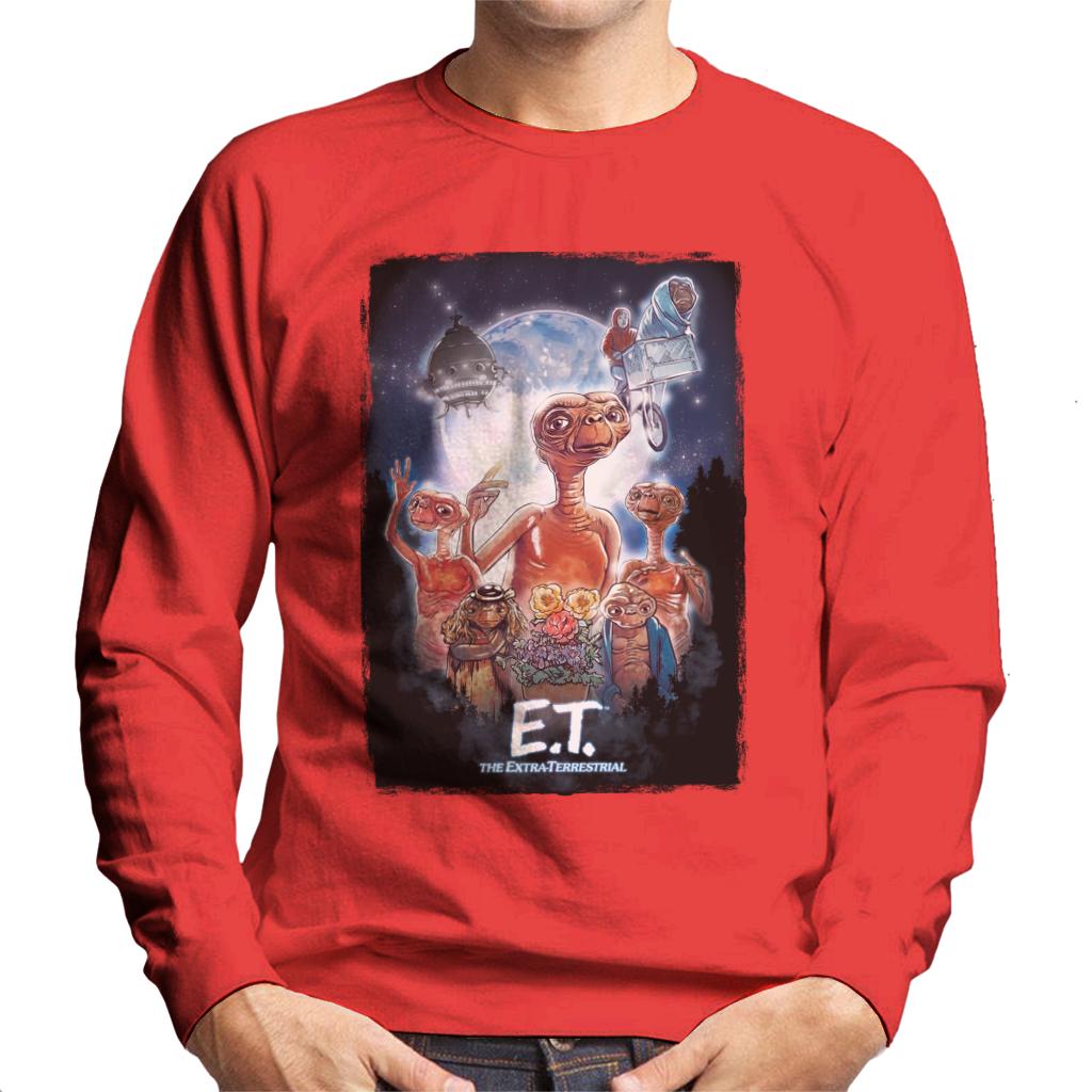 E.T. The Extra Terrestrial Cinematic Poster Montage Men's Sweatshirt-ALL + EVERY