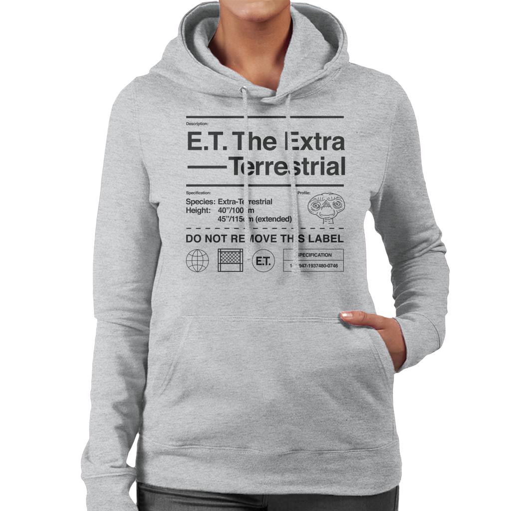 E.T. The Extra Terrestrial Specification Profile Women's Hooded Sweatshirt-ALL + EVERY