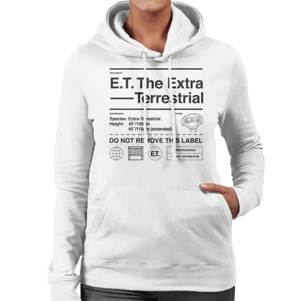 E.T. The Extra Terrestrial Specification Profile Women's Hooded Sweatshirt-ALL + EVERY