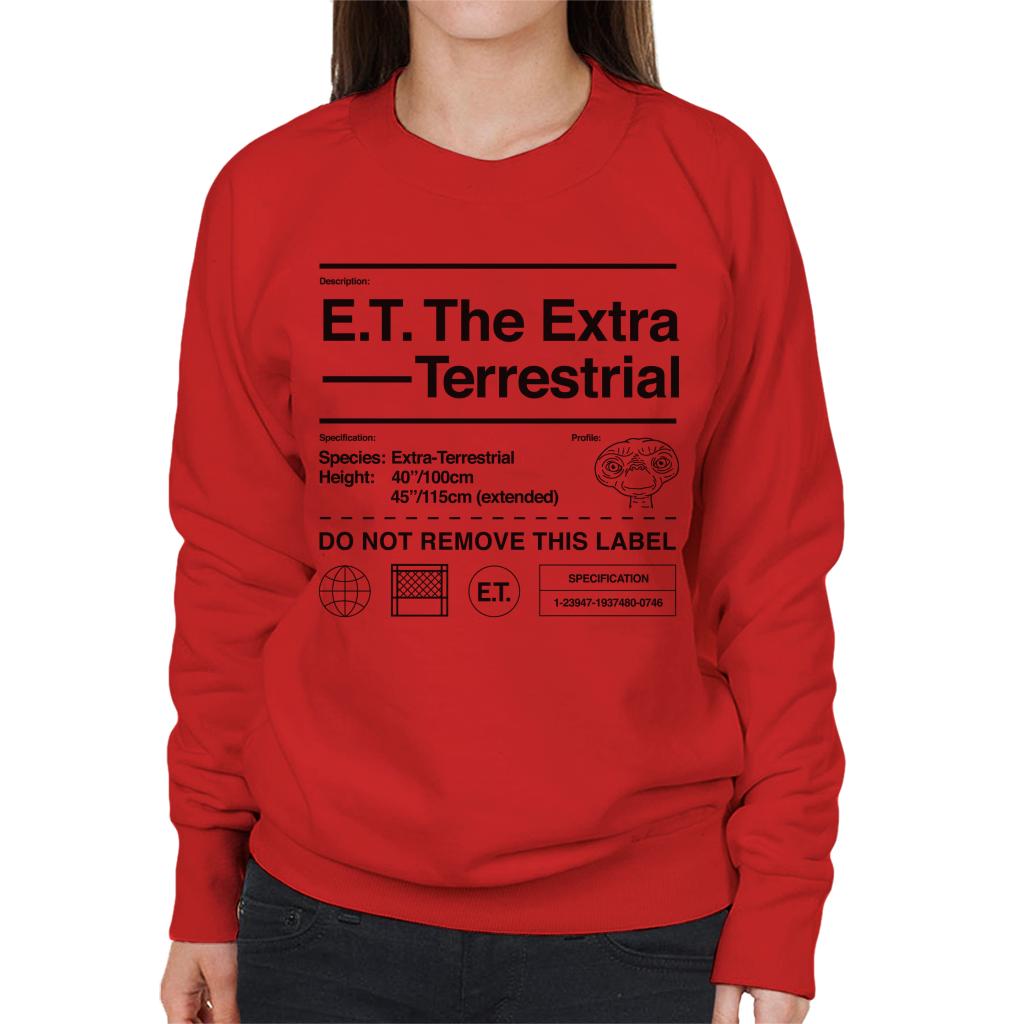 E.T. The Extra Terrestrial Specification Profile Women's Sweatshirt-ALL + EVERY