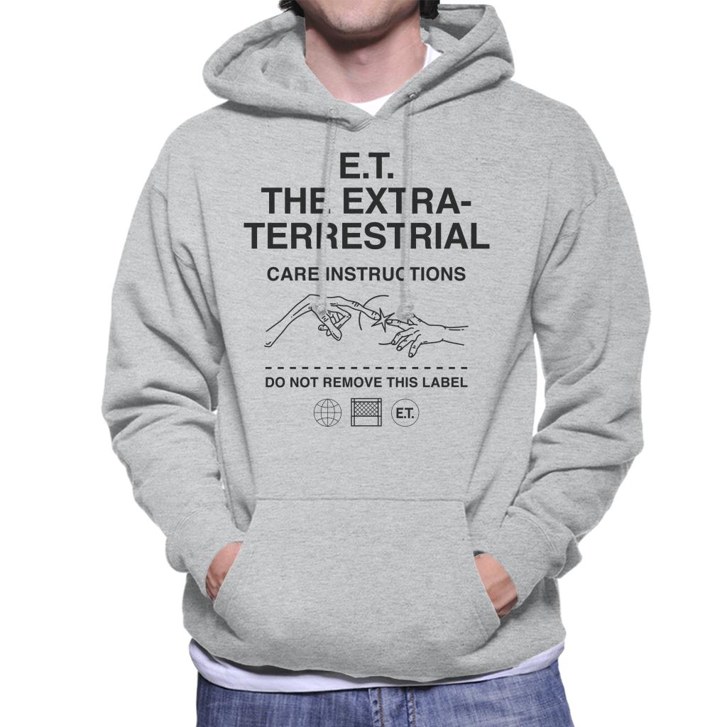 E.T. The Extra Terrestrial Care Instructions Men's Hooded Sweatshirt-ALL + EVERY