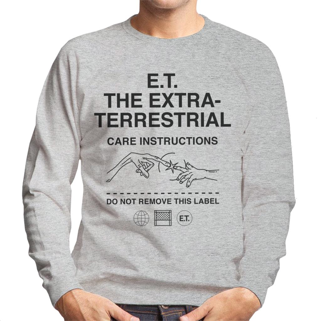 E.T. The Extra Terrestrial Care Instructions Men's Sweatshirt-ALL + EVERY