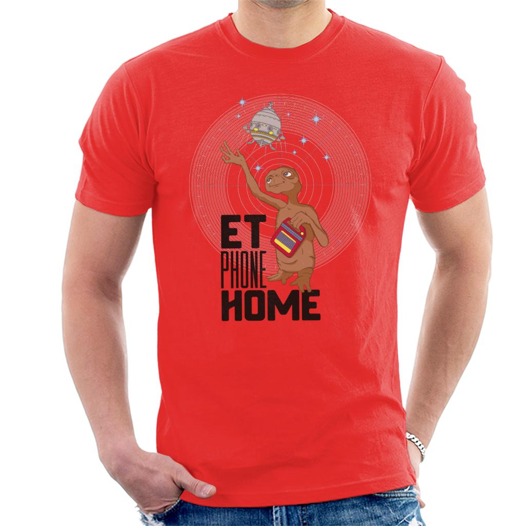 E.T. Phone Home Looking At Spacecraft Men's T-Shirt-ALL + EVERY