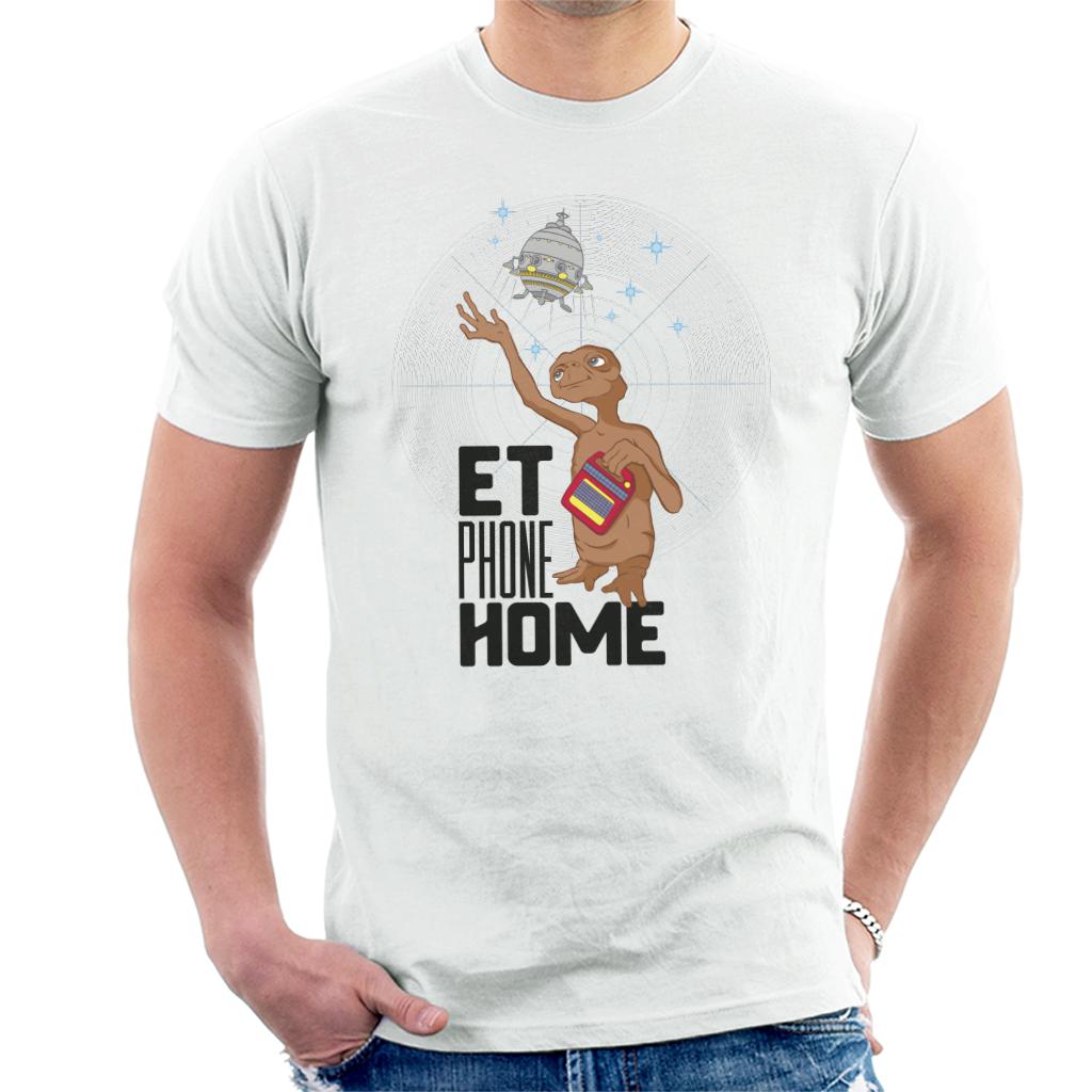 E.T. Phone Home Looking At Spacecraft Men's T-Shirt-ALL + EVERY