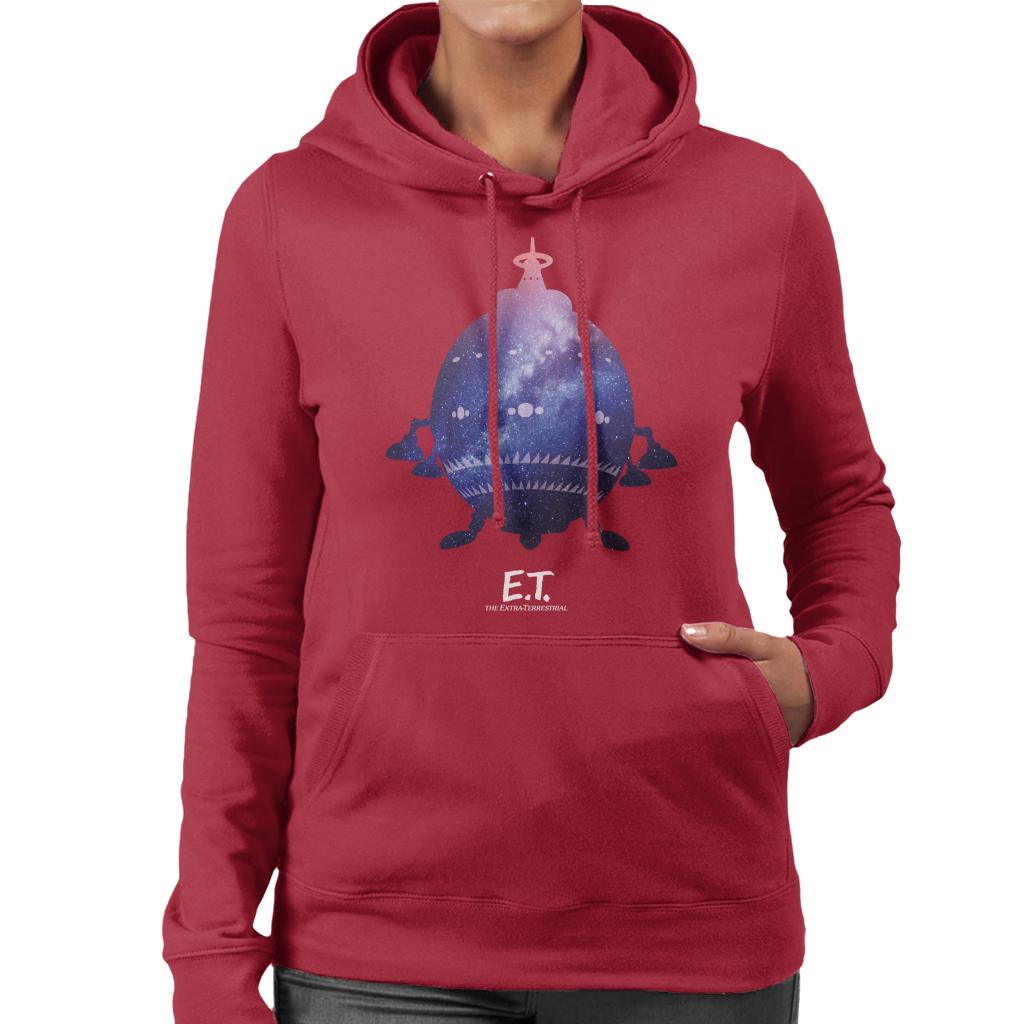 E.T. Spacecraft Galactic Silhouette Women's Hooded Sweatshirt-ALL + EVERY