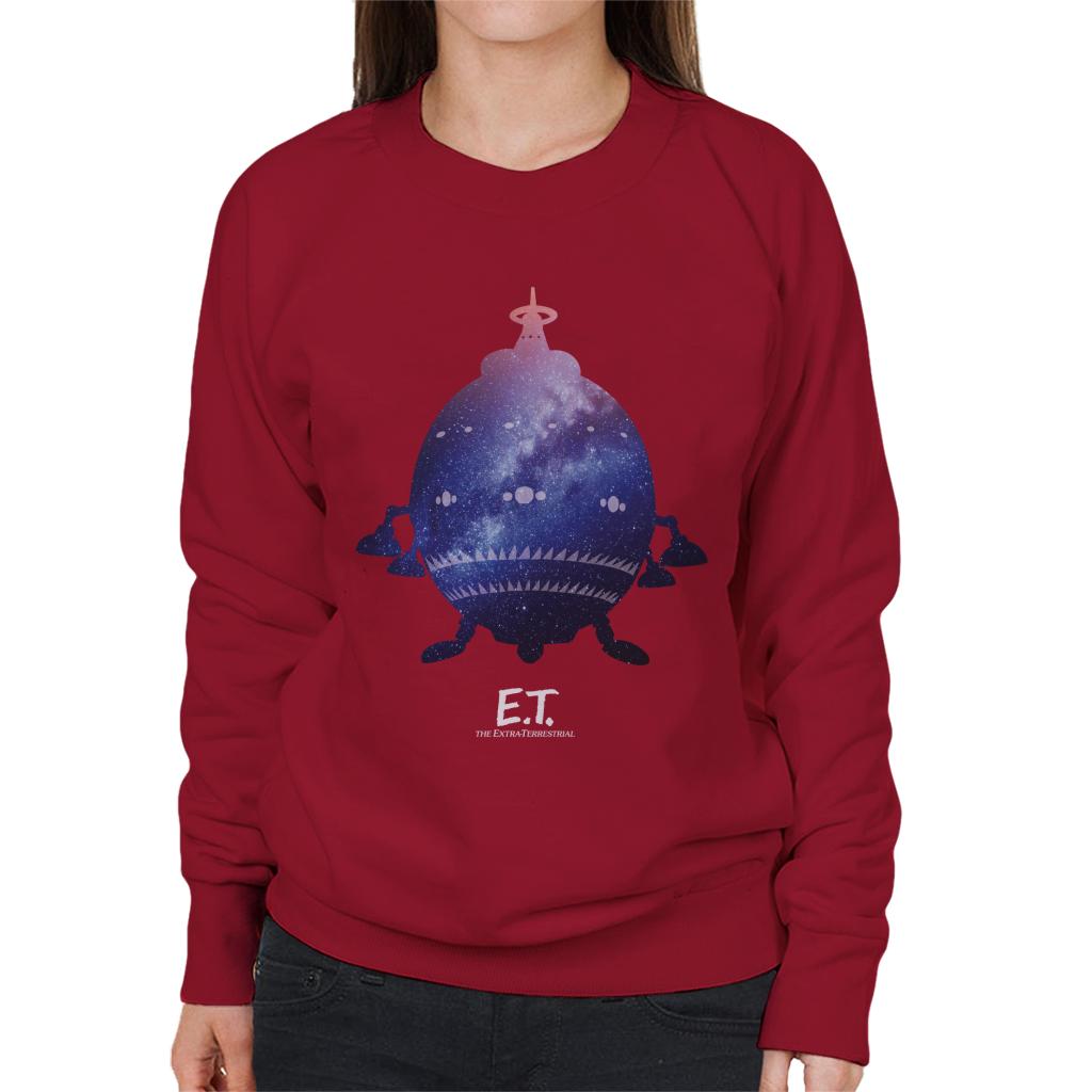 E.T. Spacecraft Galactic Silhouette Women's Sweatshirt-ALL + EVERY