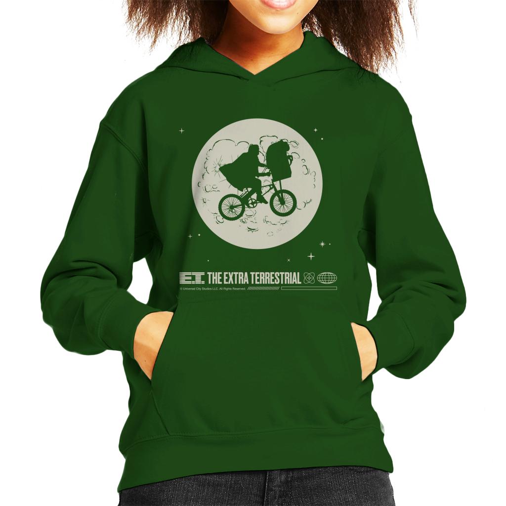 E.T. 1982 Space Explorer Bike Flyin' High Kid's Hooded Sweatshirt-ALL + EVERY