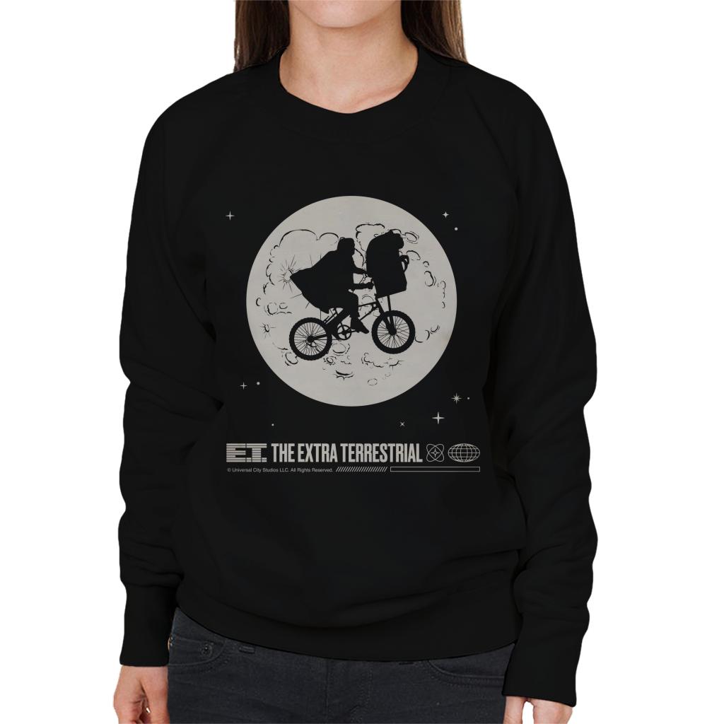 E.T. 1982 Space Explorer Bike Flyin' High Women's Sweatshirt-ALL + EVERY