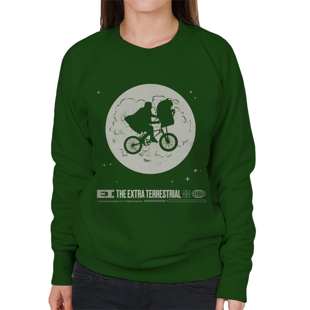 E.T. 1982 Space Explorer Bike Flyin' High Women's Sweatshirt-ALL + EVERY