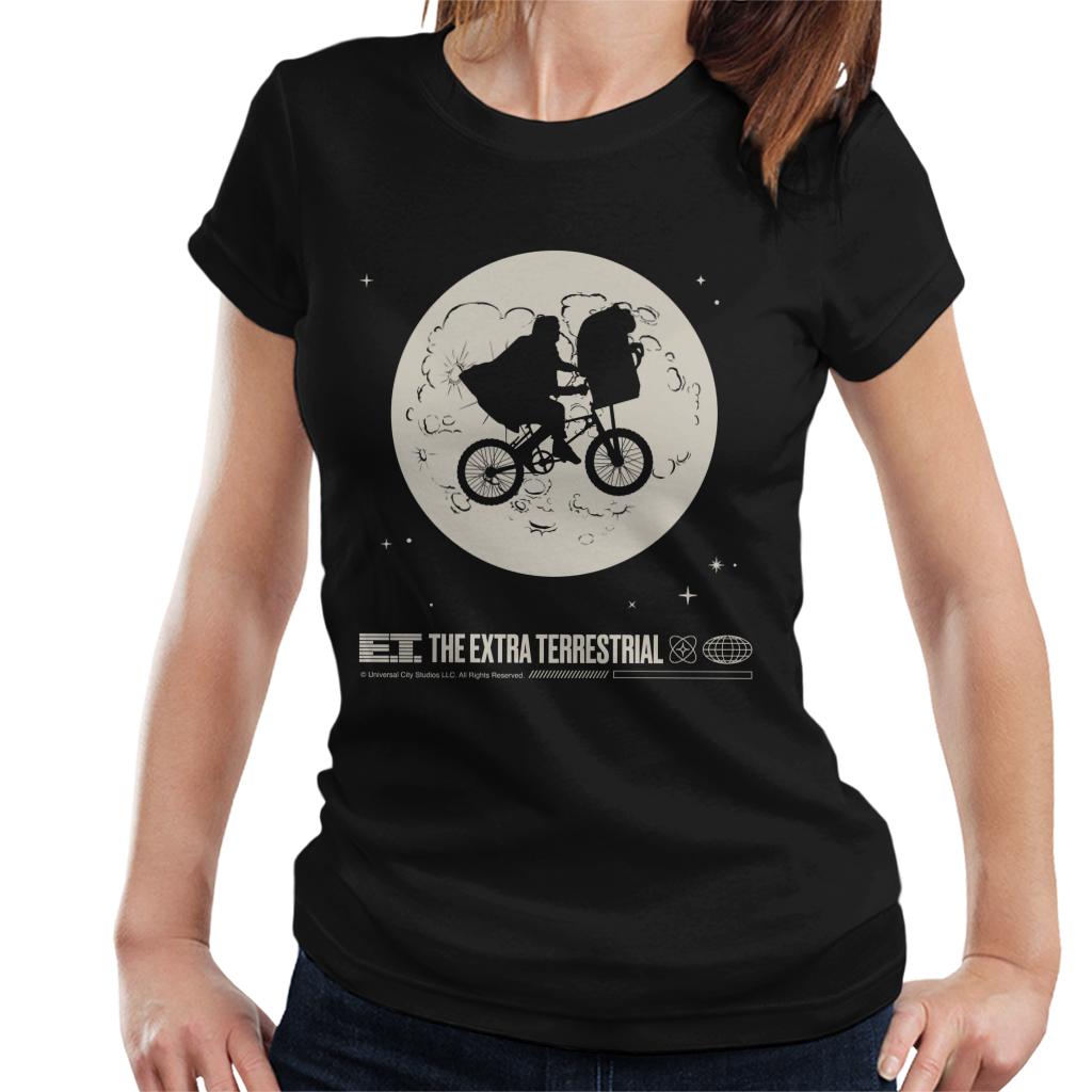 E.T. 1982 Space Explorer Bike Flyin' High Women's T-Shirt-ALL + EVERY