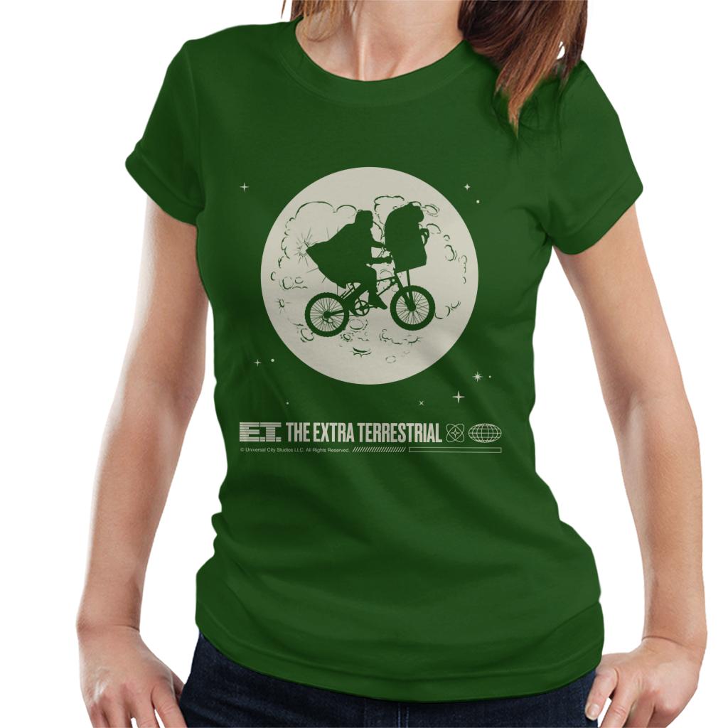 E.T. 1982 Space Explorer Bike Flyin' High Women's T-Shirt-ALL + EVERY