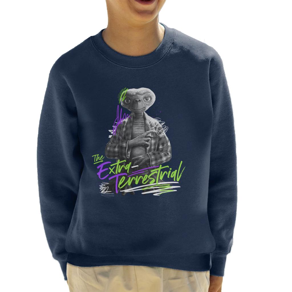 E.T. The Extra Terrestrial Retro Signature Kid's Sweatshirt-ALL + EVERY